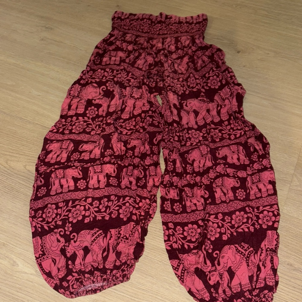 Floral elephant pants